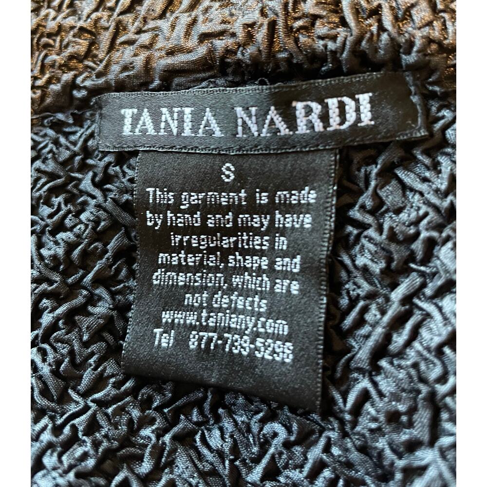 Tania Nardi Reversible Jacket Sz S Button Up Crinkle Texture Floral Black Artsy - Picture 5 of 10